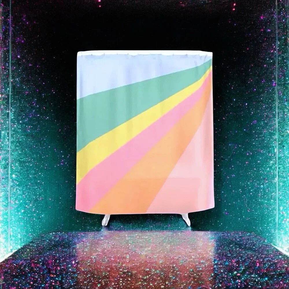 SOCIETY6 Sweet Rainbow Road Shower Curtain New With Tags RV $64.99